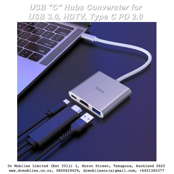 USB "C" Hubs Converster for USB 3.0, HDTV, Type C PD 2.0 - HB14