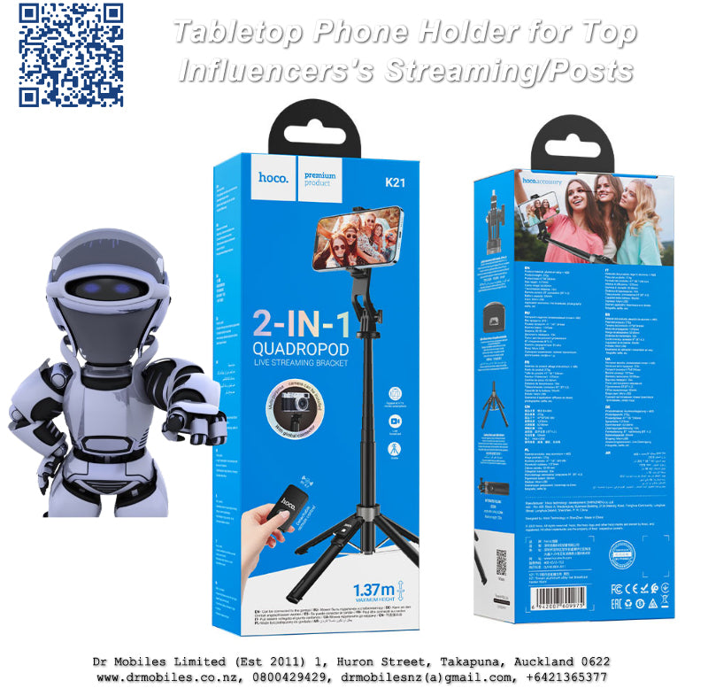 Tabletop Holder for Influencer Streaming, broadcasting, TikTok, Instagram, Hoco K21 Selfie