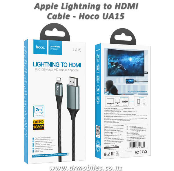 iPhone Lightning to HDMI Cable 2 Meters - Hoco UA15