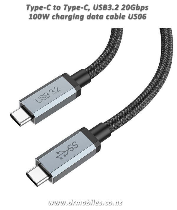 High Speed USB-C to USB-C Data/Charging Cable 20Gbps US06