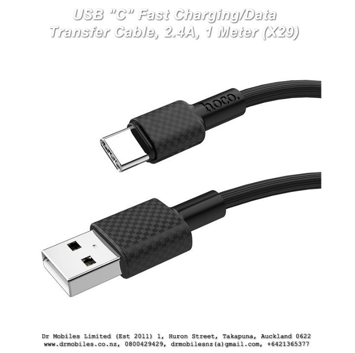 USB "C" Fast Charging/Data Transfer Cable, 2.4A, 1 Meter (X29)