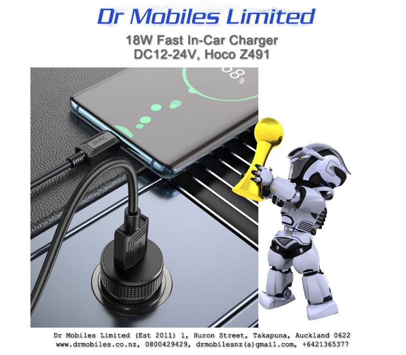 18W Fast In-Car Charger, DC12-24V. Hoco Z49A