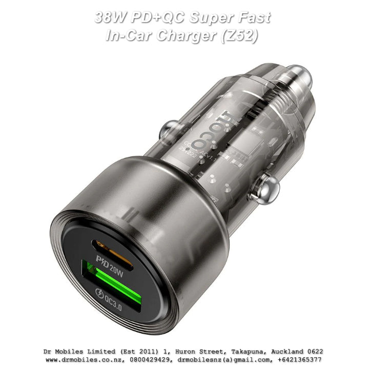 38W PD+QC Super In-Car Fast Charger Z52