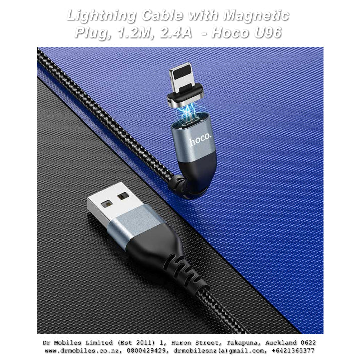 Magnetic Charging Data Cable for iPhone, 1.2m, 2.4 Amp - U96
