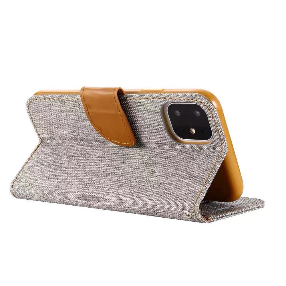 Goospery iPhone 16 Pro 6.3 Canvas Fabric Flip Wallet Case Cover