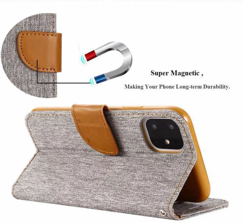 Goospery iPhone 16 Pro 6.3 Canvas Fabric Flip Wallet Case Cover