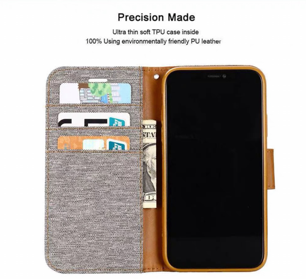 Goospery iPhone 16 Pro 6.3 Canvas Fabric Flip Wallet Case Cover