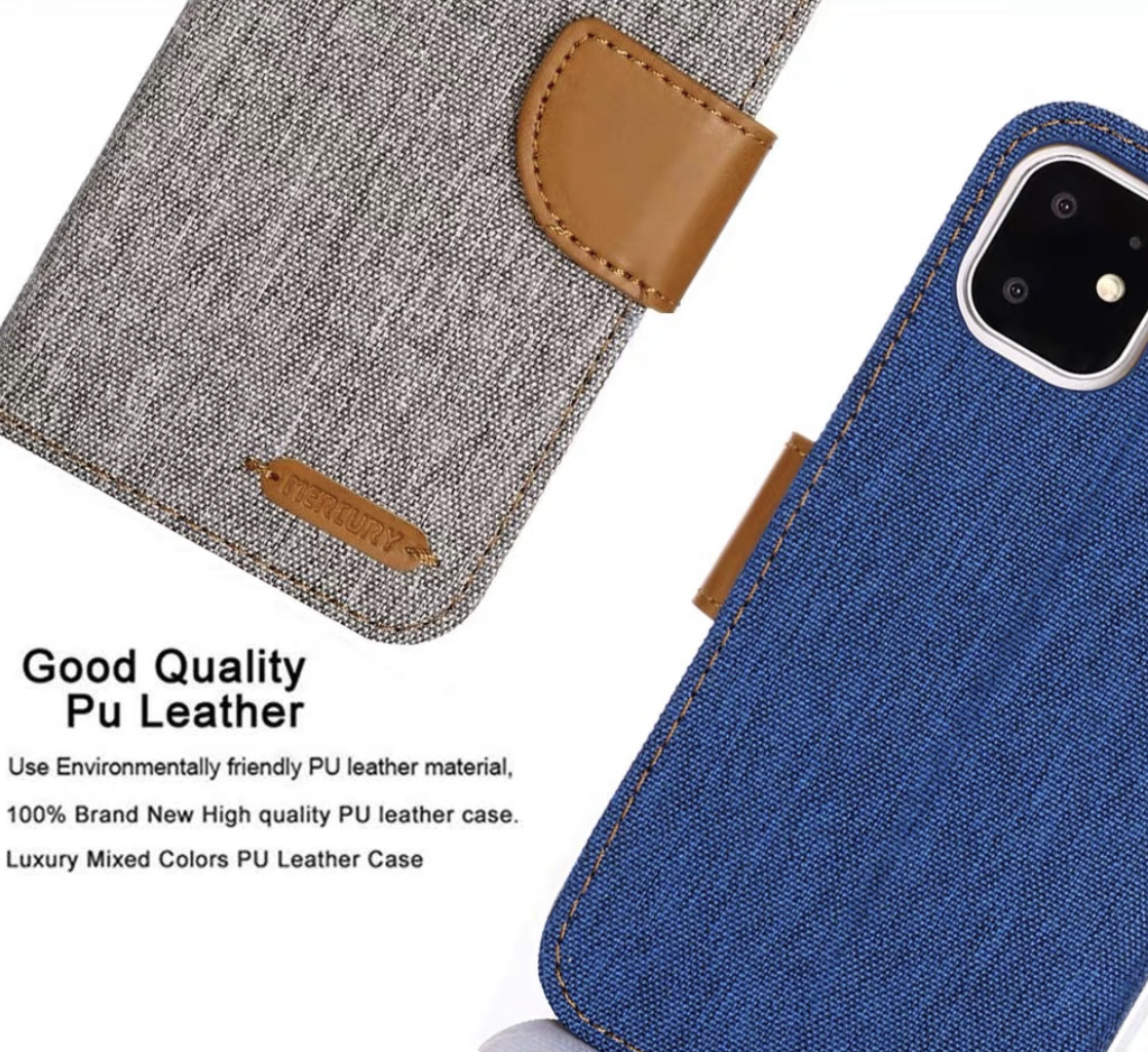 Goospery iPhone 12/13 Mini 5.4 Canvas Fabric Flip Wallet Case Cover