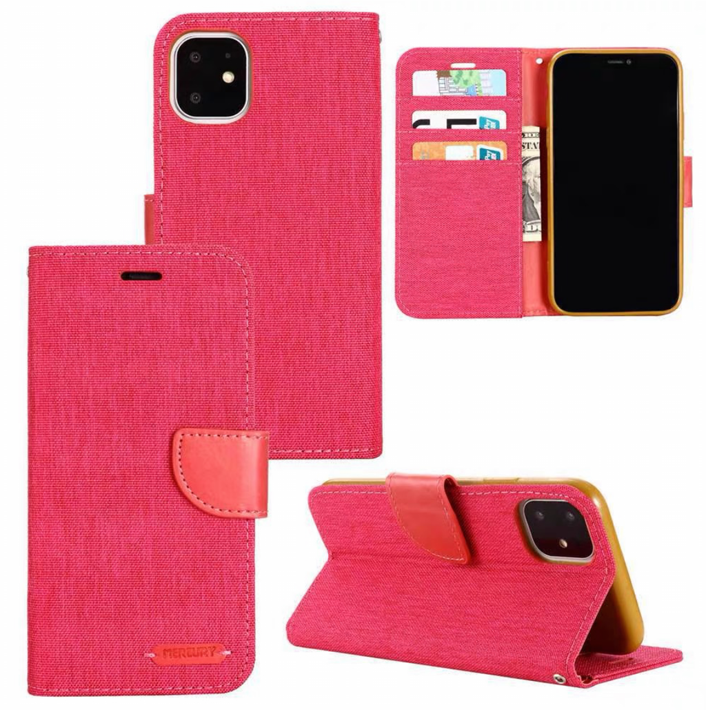 Goospery iPhone 16 Pro 6.3 Canvas Fabric Flip Wallet Case Cover