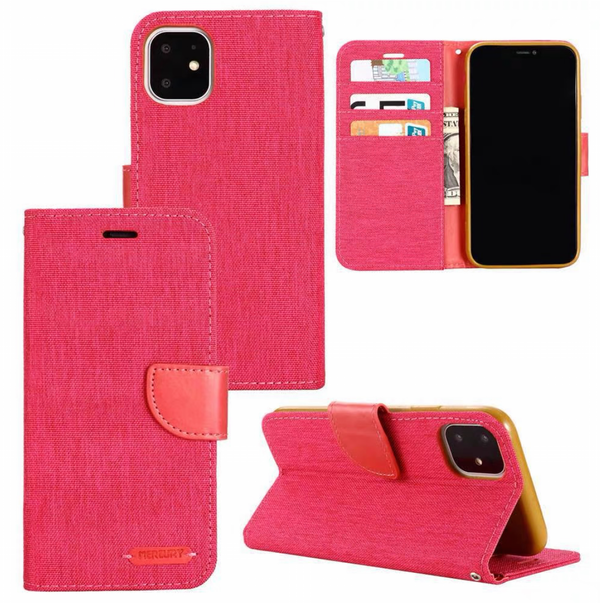 Goospery iPhone 15 Plus & 14 Plus Canvas Fabric Flip Wallet Case Cover