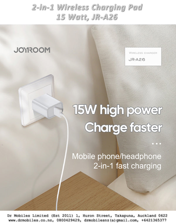 Fast Wireless 2-in-1 Charing Pad for iPhone, Apple Watch (JR-A26)