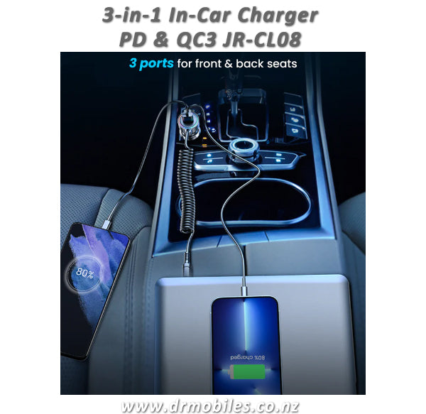 3-in-1 Wired Car Charger for Road Warriors!  Joyroom JR-CL08