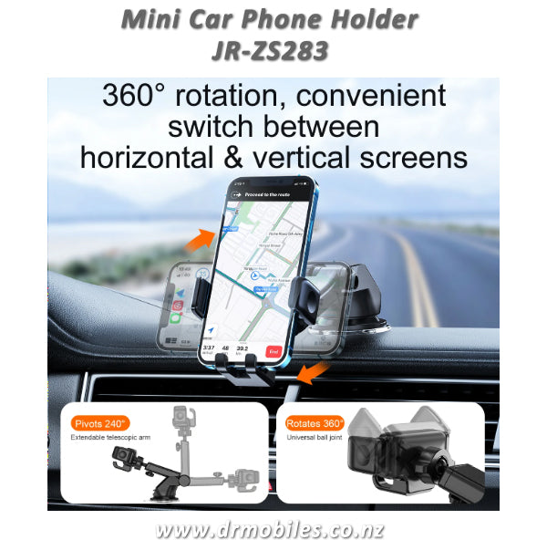 Mini Car Phone Holder Telescopic Arms Mount JR-ZS283