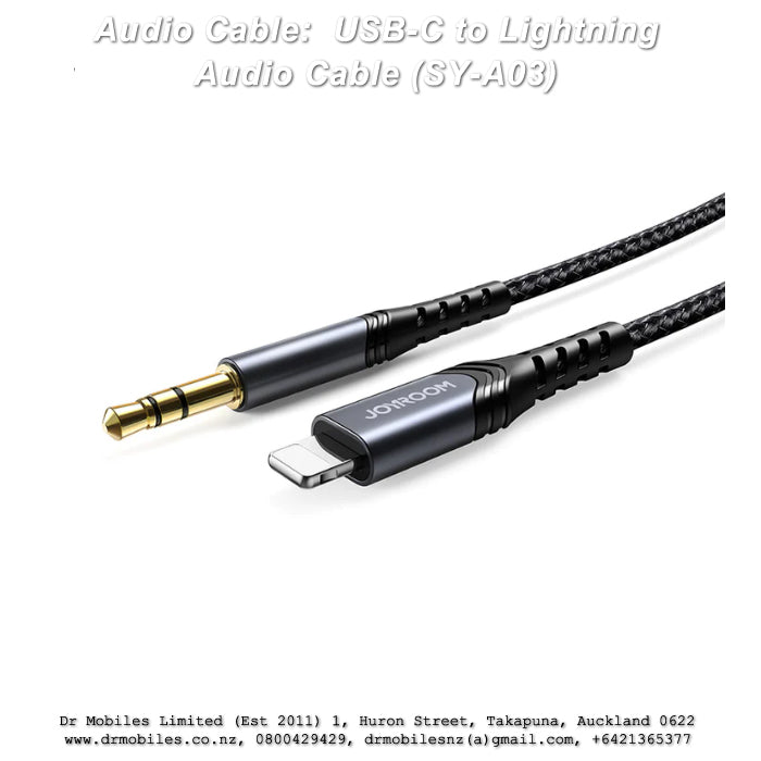 Type-C To 3.5Mm Port Hi-Fi Audio Cable 1 M - Black.  Joyroom SY-A03