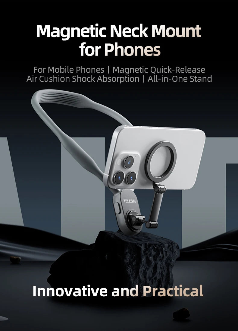 Magsafe Silicone Neck Mount Magnetic Selfie Stick Phone Neck Holder TELESIN