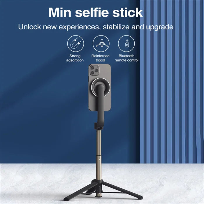 Magsafe Magnetic Phone Mount Remote Control Selfie Stick Tripod  WS-22005 Magnetic Selfie Stick(Black/White)