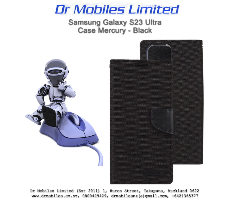 Mercury Goospery Samsung Galaxy S23 Ultra 5G Canvas Case Shockproof - Black