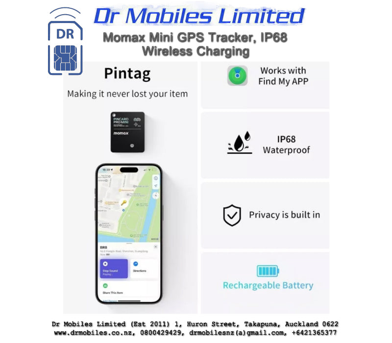 Wireless GPS Tracker Rechargeable Find My Tracker Momax PinCard Pro Mini BR8