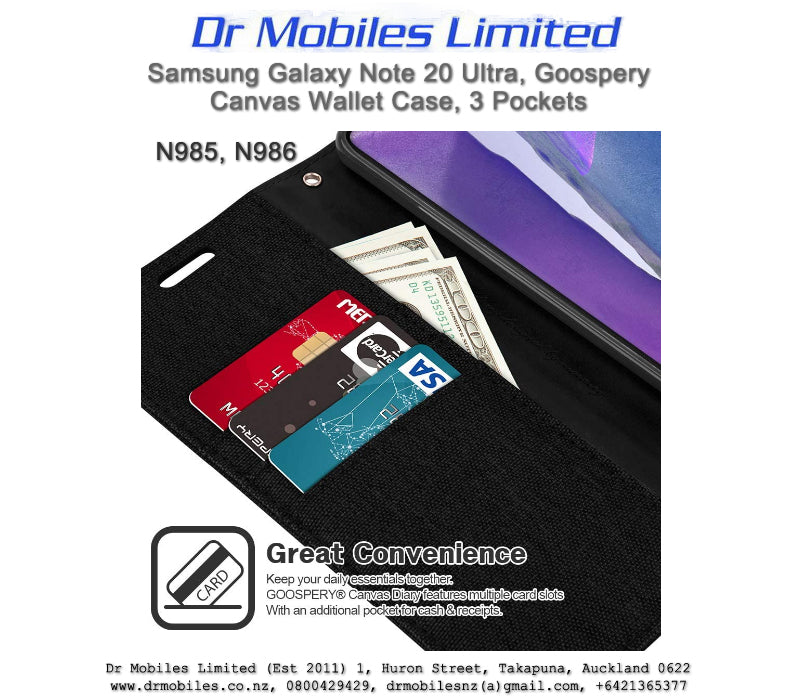 Mercury Goosepery Galaxy Note 20 Ultra Canvas Case - 3 Pockets