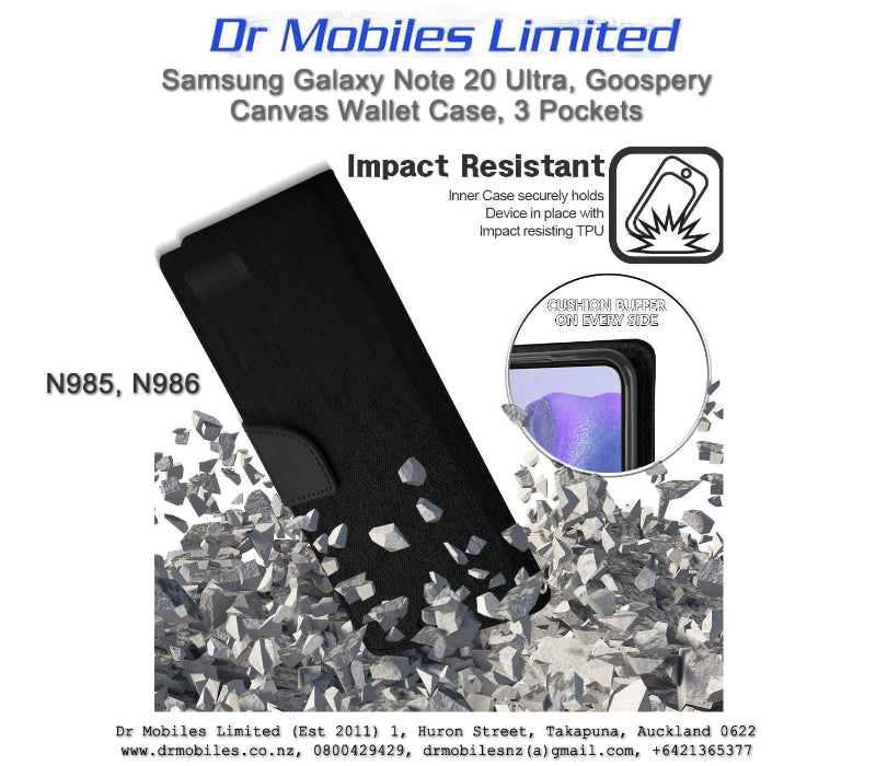 Mercury Goosepery Galaxy Note 20 Ultra Canvas Case - 3 Pockets