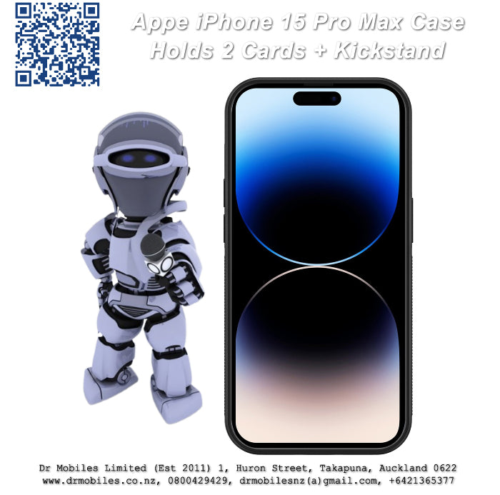 Apple iPhone 15 Pro Max Case with Card Holder and Kick Stand (RAFI)