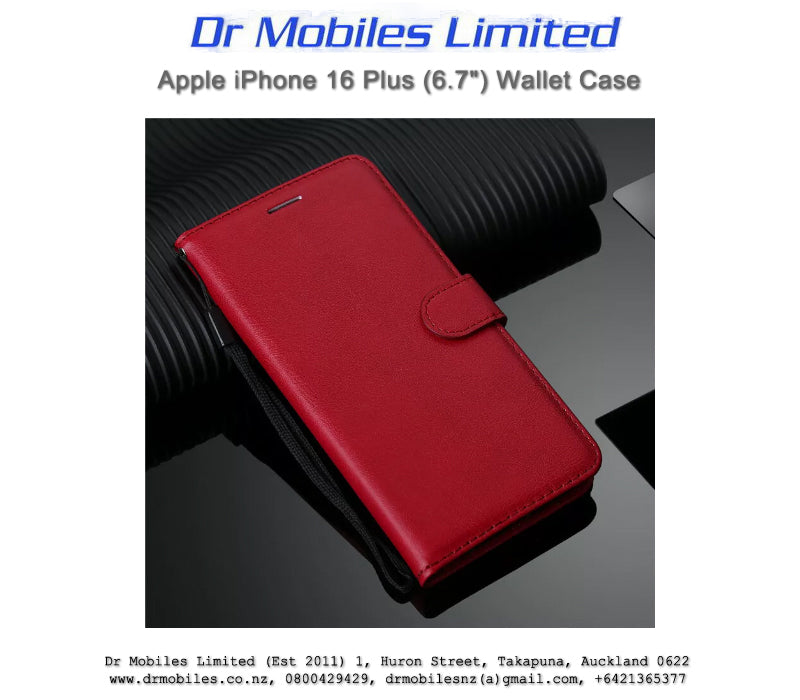 Apple iPhone 16 Plus, 6.7" Wallet Case (Red)