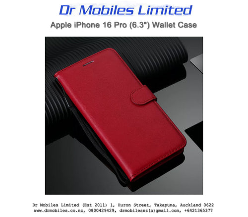 Apple iPhone 16 Pro, 6.3" Wallet Case (Red)