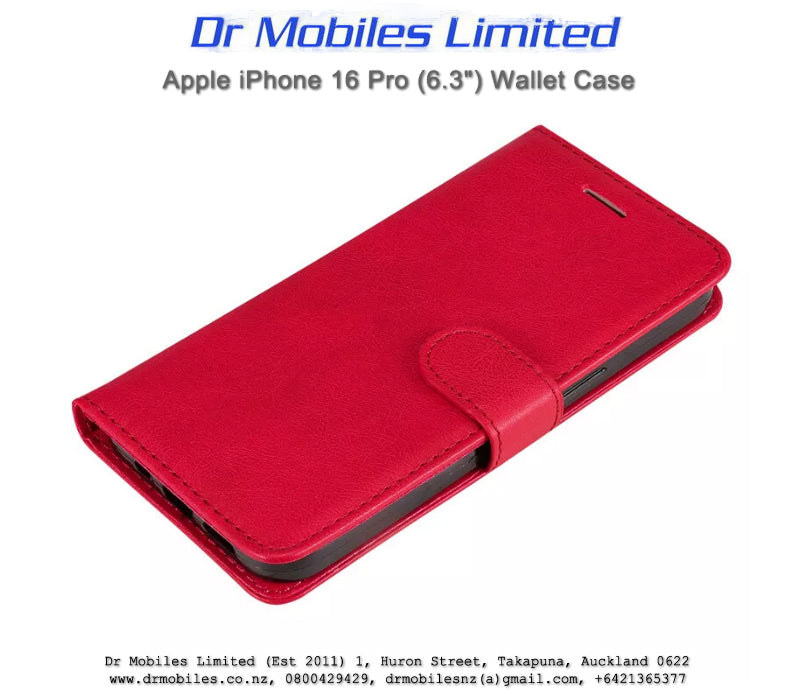 Apple iPhone 16 Pro, 6.3" Wallet Case (Red)