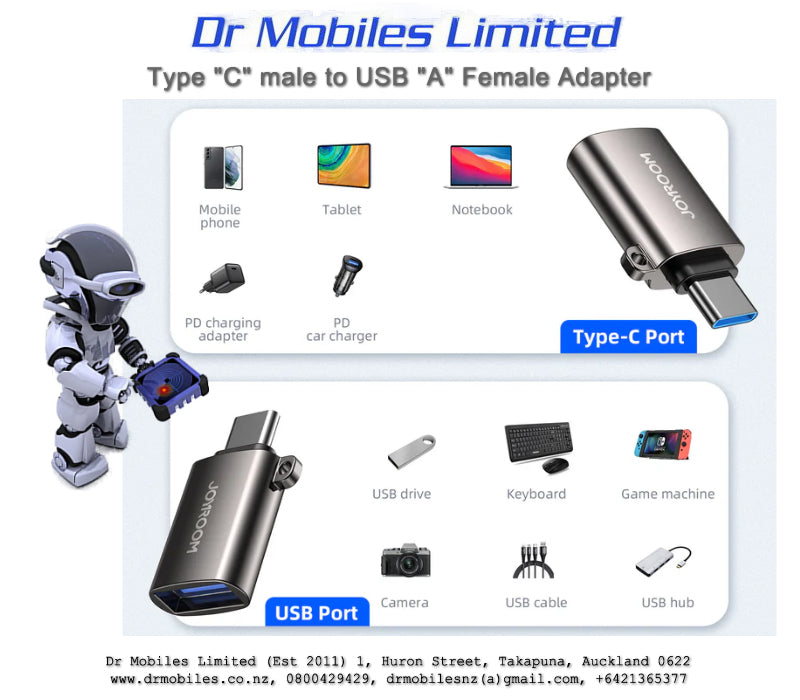 Adaptor:  Type-C male to USB A Female - JR S-H151