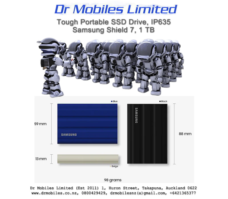 High Speed Wireless Charging Battery Bank Samsung T7-Shield, IP65