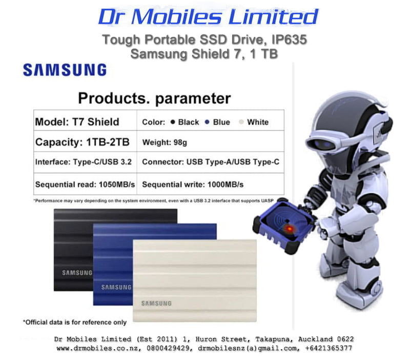 High Speed Wireless Charging Battery Bank Samsung T7-Shield, IP65