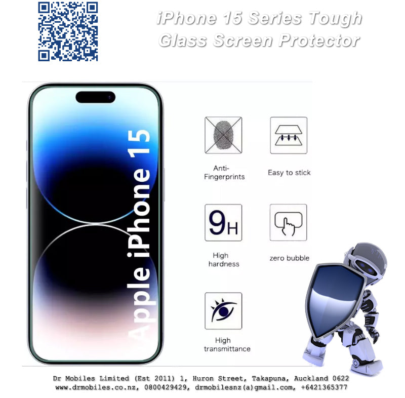 Apple iPhone 15, 15 Plus,  15 Pro,15 Pro Max Tempered Glass