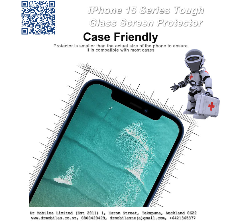 Glass Screen Protector for Apple iPhone 15, 15 Plus, 15 Pro, 15 Pro Max