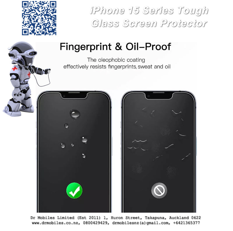 Glass Screen Protector for Apple iPhone 15, 15 Plus, 15 Pro, 15 Pro Max