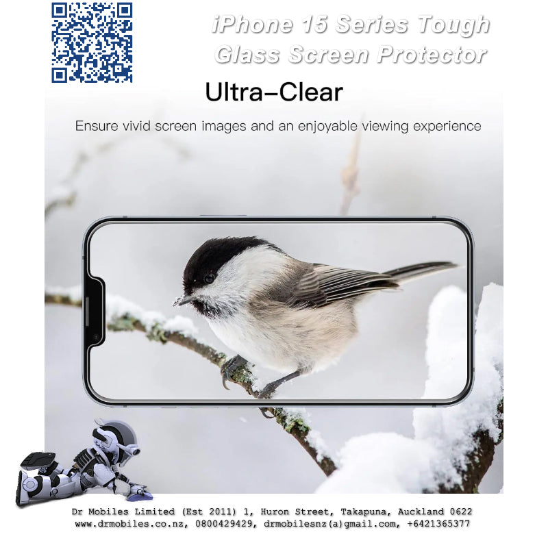 Glass Screen Protector for Apple iPhone 15, 15 Plus, 15 Pro, 15 Pro Max