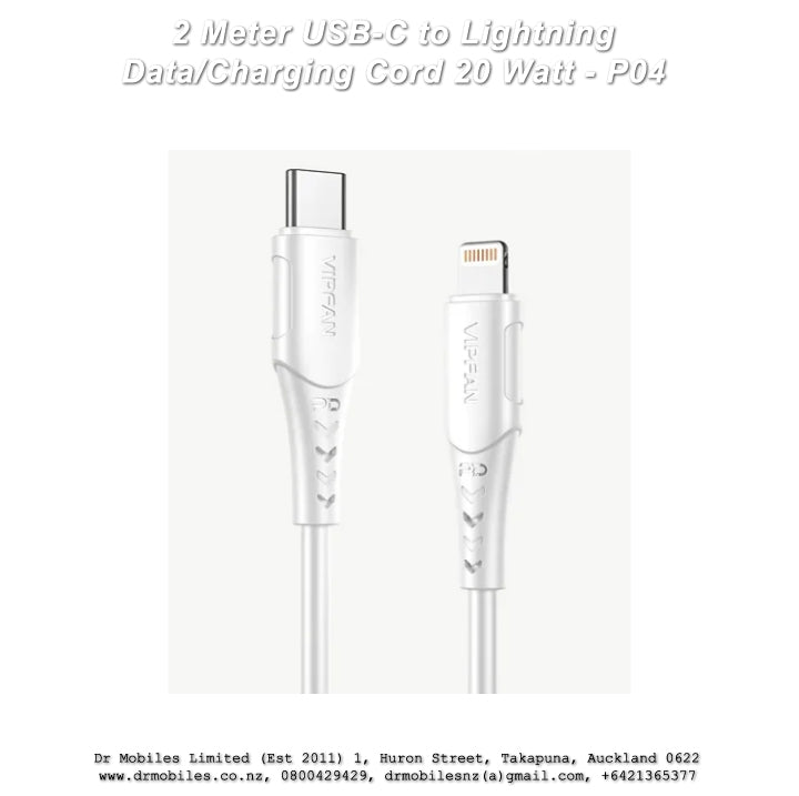 2 Meter USB-C to Lightning Charging Cable 20W, Vipfan P04