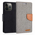 Goospery iPhone 13/14/15 6.1 Canvas Fabric Flip Wallet Case Cover