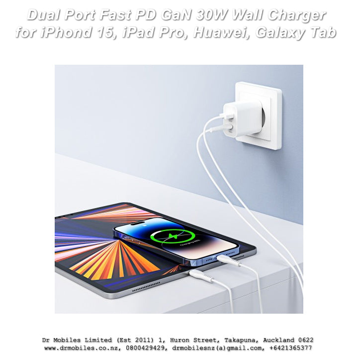 Dual Port Super Fast PD GaN 30W Wall Charger 30 Watt