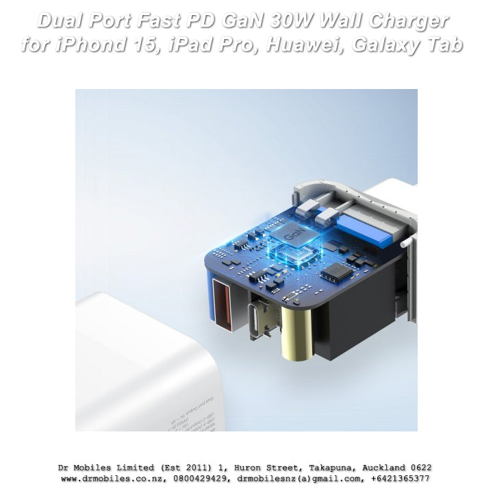 Dual Port Super Fast PD GaN 30W Wall Charger 30 Watt