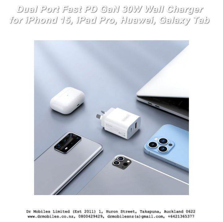 Dual Port Super Fast PD GaN 30W Wall Charger 30 Watt
