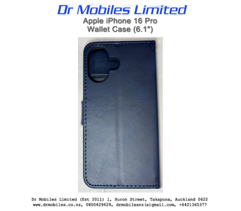 Apple iPhone 16, 6.1" Wallet Case (Blue)