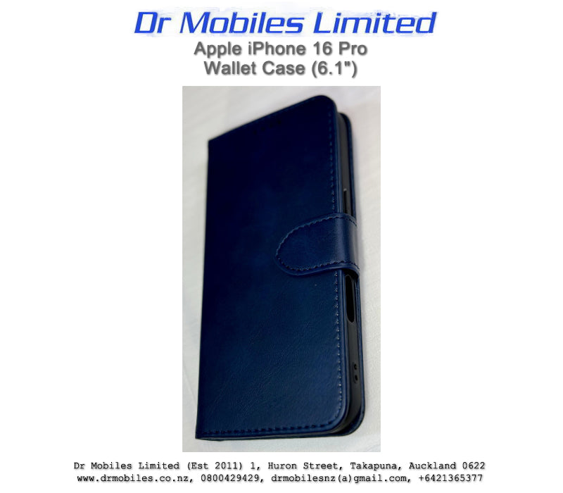 Apple iPhone 16, 6.1" Wallet Case (Blue)