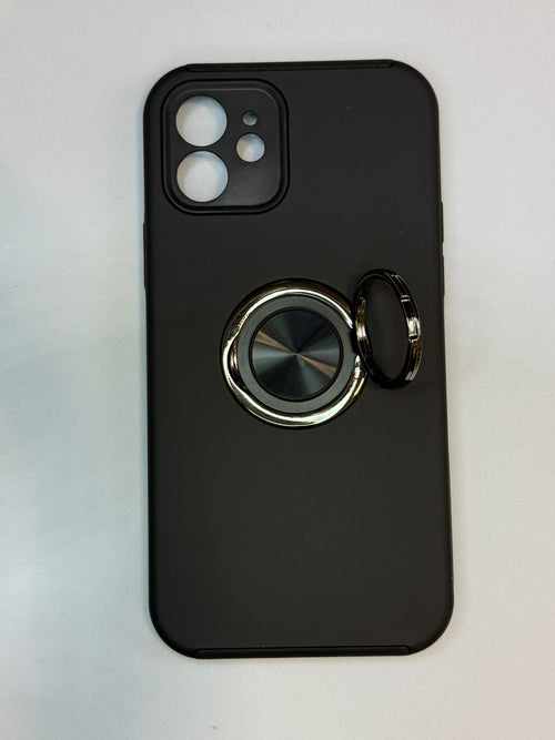 Apple iPhone 12 (6.1") Black Case with Metal Kickstand
