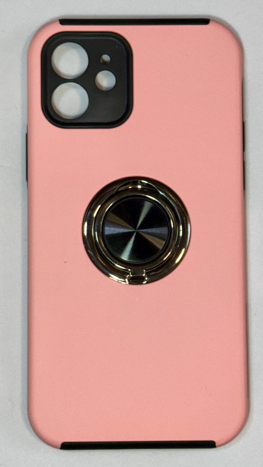 Apple iPhone 12 (6.1") Pink Case with Metal Kickstand