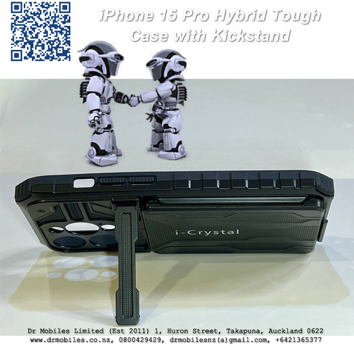 Apple iPhone 15 Pro Hybrid Tough Case with Kickstand