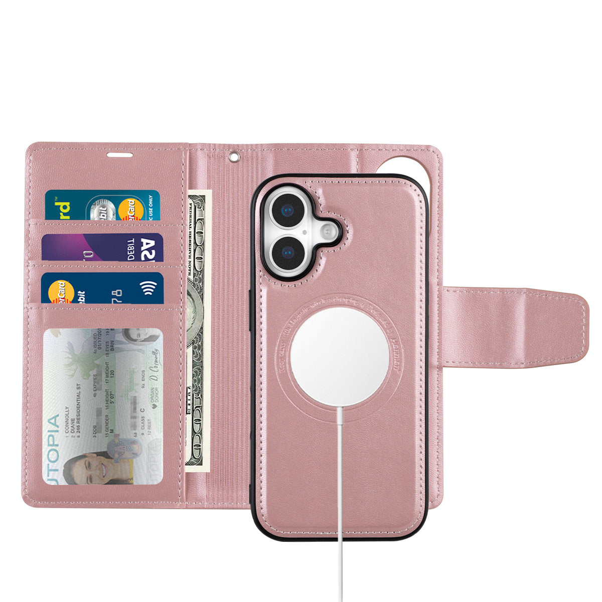 Hanman 2 in 1 MagSafe Detachable Wallet Case for iPhone 17