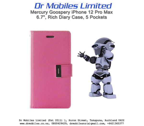 Mercury Goospery iPhone 12 Pro Max 6.7" Rich Diary - 5 Pockets