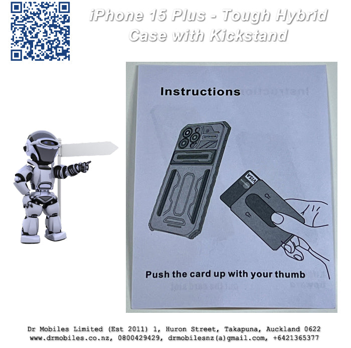Apple iPhone 15 Plus Hybrid Tough Case with Kickstand