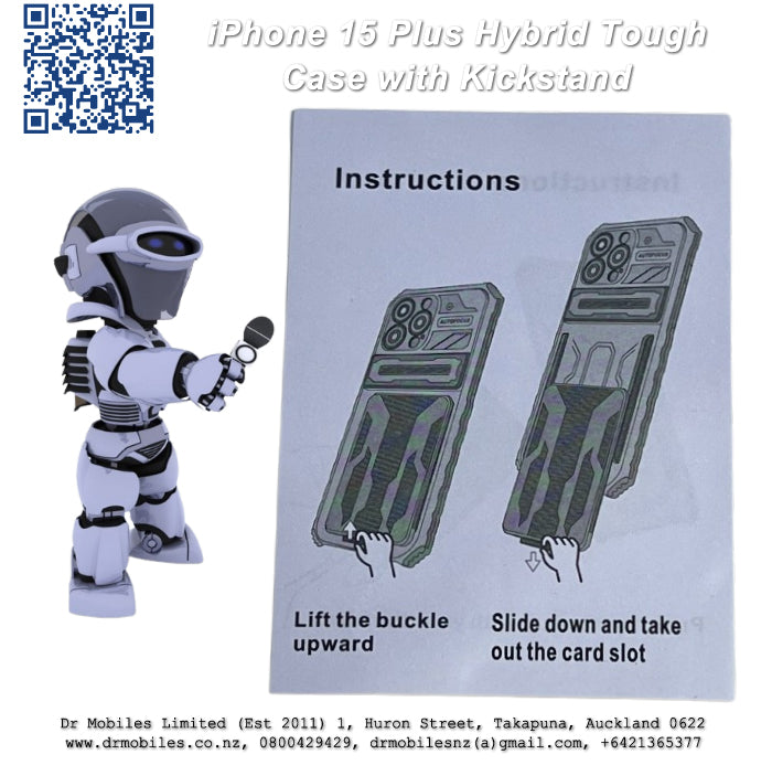 Apple iPhone 15 Pro Hybrid Tough Case with Kickstand