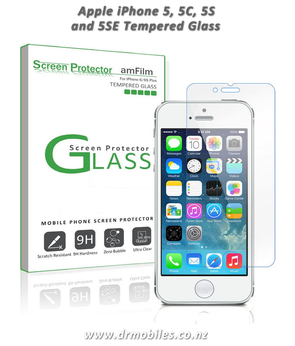 Apple iPhone 5, 5c, 5S, 5SE, iPod Touhc 6th/7th Gen screen Protector Tempered Glass